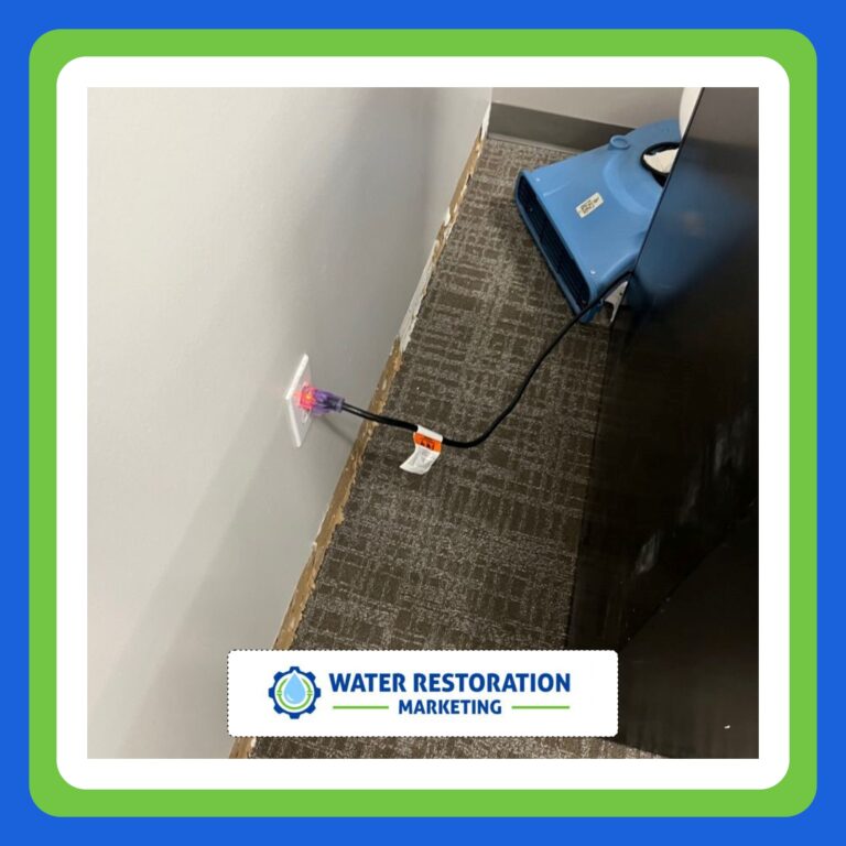 Water restoration equipment near wall outlet