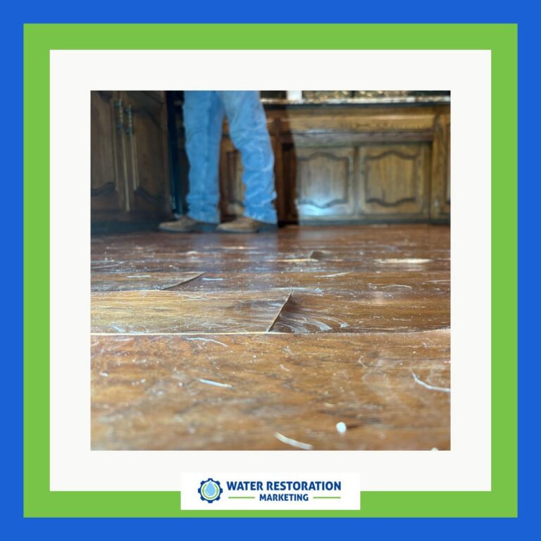 Wooden floor with visible damage