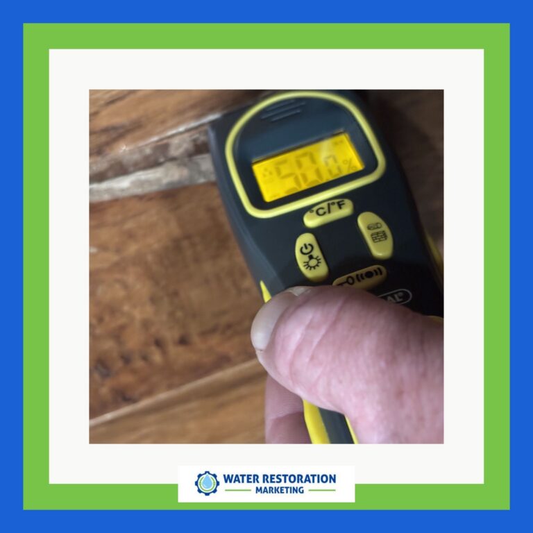 Moisture meter measuring wood surface