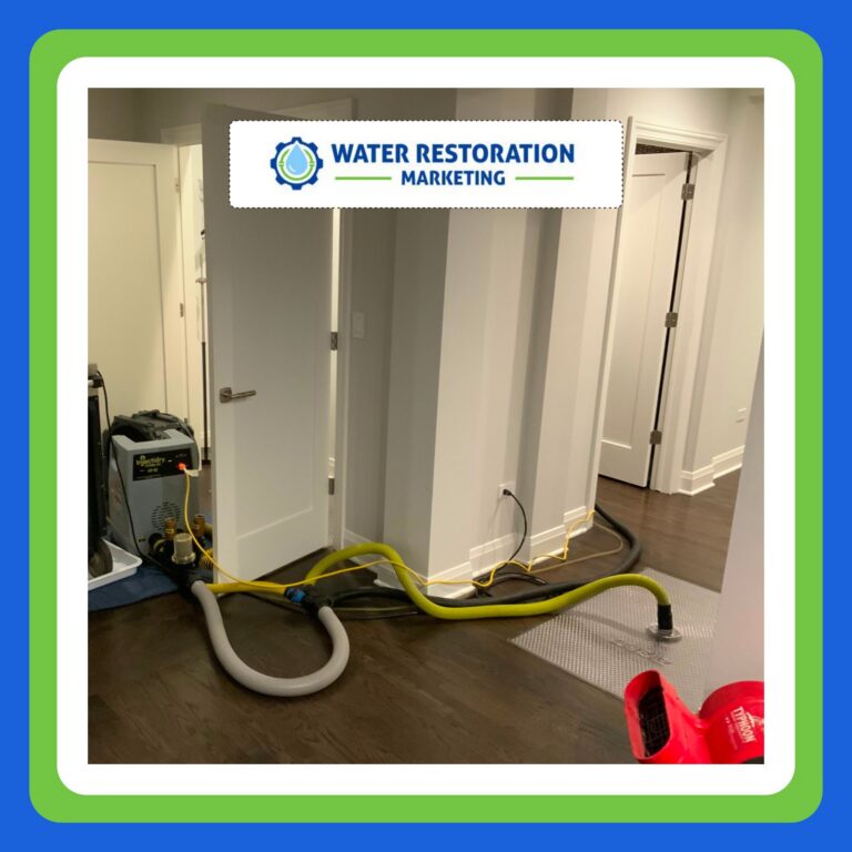 Water restoration equipment in interior space.