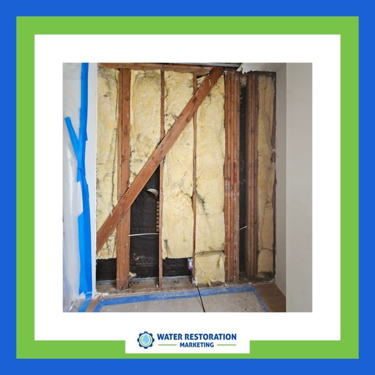 Exposed wall with insulation visible.