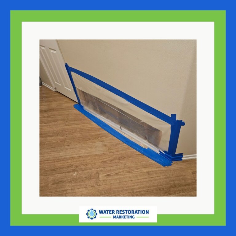 Blue tape covering a wall vent