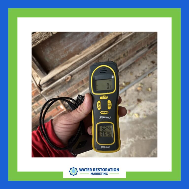 Moisture meter displaying humidity levels