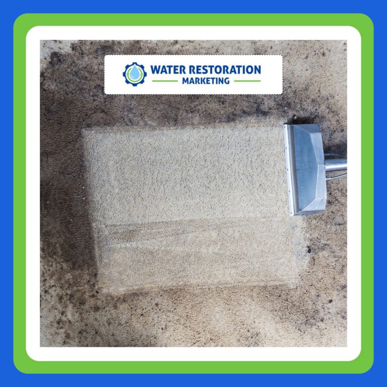 Cleaning carpet with water restoration equipment