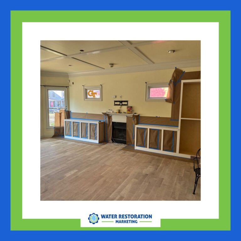 Renovated room with water damage restoration.