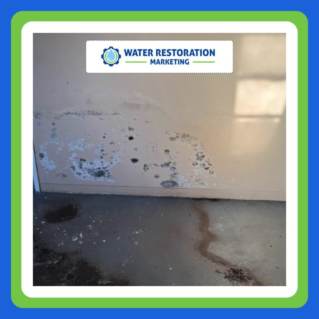 Mold and water damage on wall