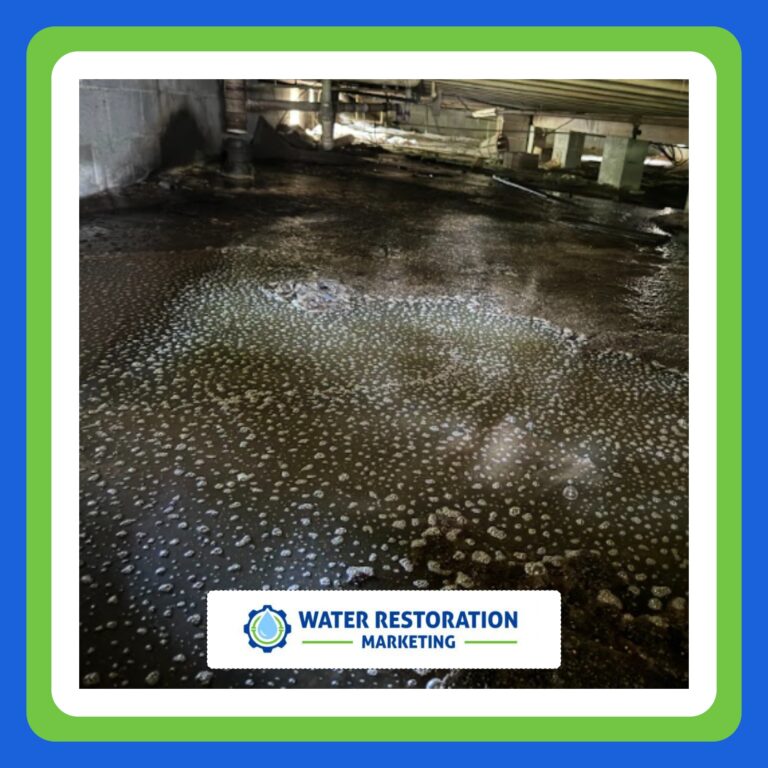 Flooded area with water damage visible