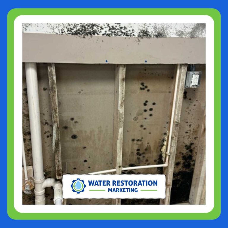 Moldy wall in need of restoration