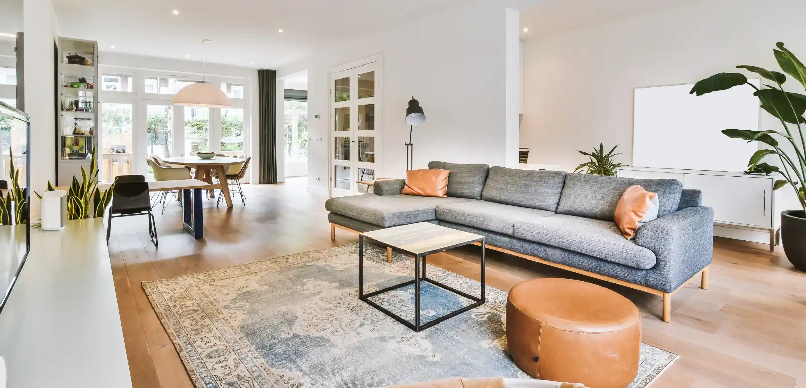 Beautiful living room from damage restoration marketing campaign