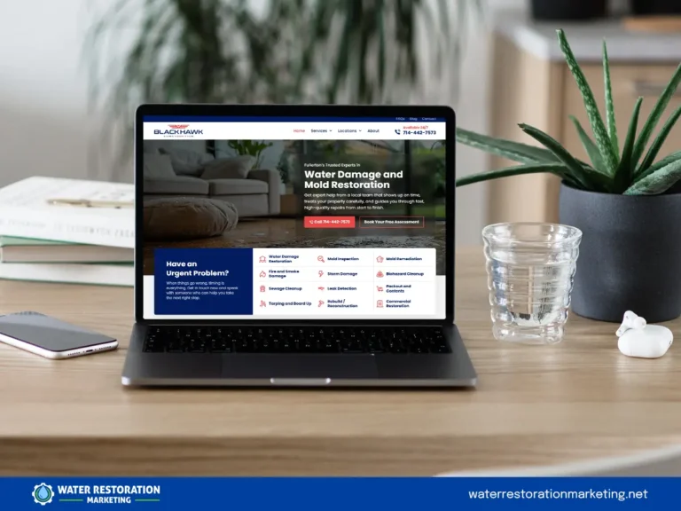 Website on laptop screen