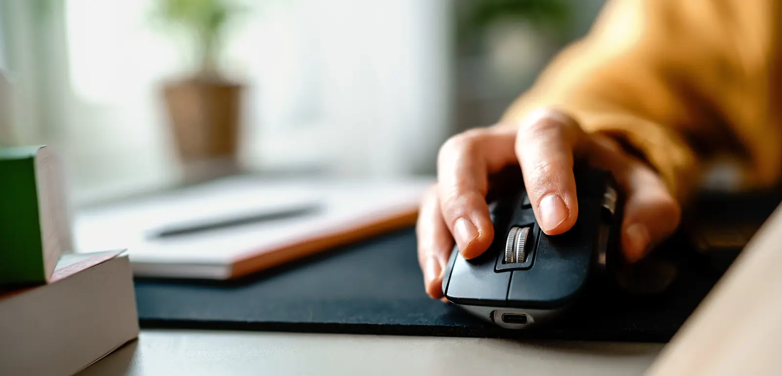 Close up man clicking on fire damage Google Ads