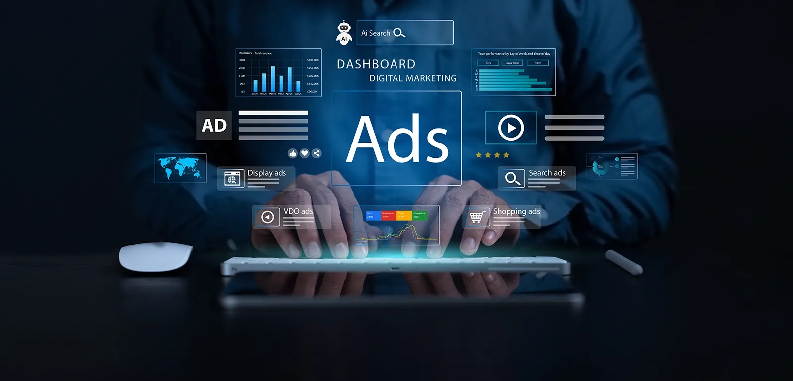 Digital marketing and online advertising concept